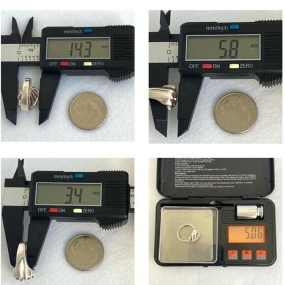 VTG Sterling Silver 925 Diamond Cut Modernist Asymmetric Dome Band Ring Sz 6.5 - Picture 10 of 16